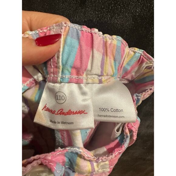 Hanna Andersson Pants Plaid Pockets Adjustable Waist 100% Cotton Size 110cm 5T - Picture 6 of 7